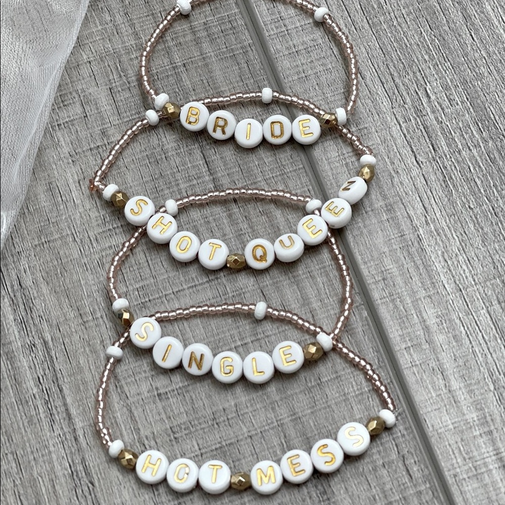 Handmade Bridesmaids bracelets | Bachelorette party favors | Beaded jewelry